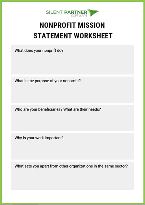 non profit mission statement template